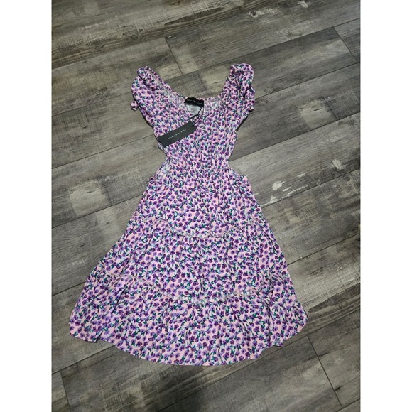Know One Cares Dresses & Skirts - NWT Know One Cares Women's Scoop Neck Floral Print Cutout Tiered Dress Sz S